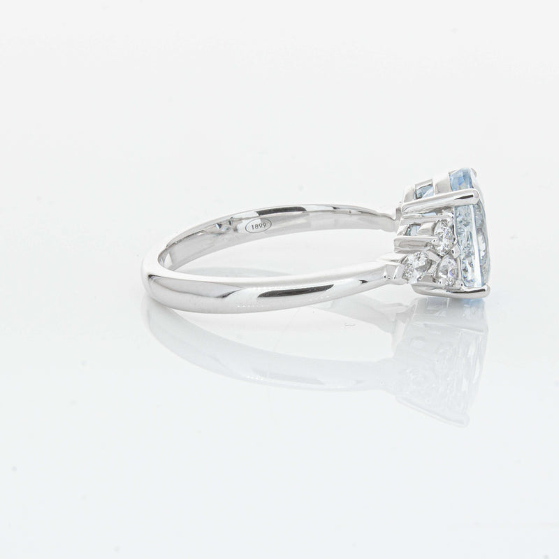 18ct White Gold 1.90ct Aquamarine & Diamond Oriana Ring-Ring-Walker & Hall