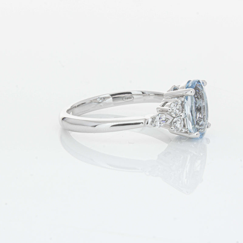 18ct White Gold 1.90ct Aquamarine & Diamond Oriana Ring-Ring-Walker & Hall