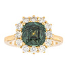 18ct Yellow Gold 3.56ct Green Sapphire & Diamond Belle Ring-Ring-Walker & Hall