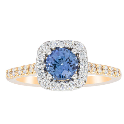 18ct Yellow Gold .83ct Sapphire & Diamond Manhattan Ring-Ring-Walker & Hall