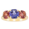 18ct Yellow Gold Three Stone Tanzanite & Tourmaline Octavia Ring-Ring-Walker & Hall