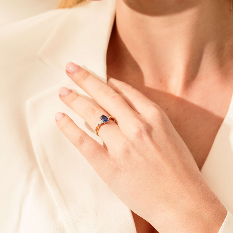 18ct Yellow Gold 1.33ct Sapphire & Diamond Ayla Ring-Ring-Walker & Hall