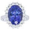 18ct White Gold 7.15ct Tanzanite & Diamond Belle Ring-Ring-Walker & Hall