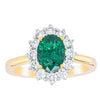 18ct Yellow Gold 1.40ct Emerald & Diamond Belle Ring-Ring-Walker & Hall