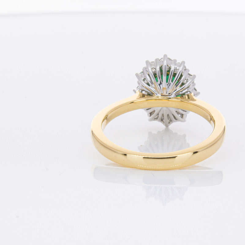 18ct Yellow Gold 1.40ct Emerald & Diamond Belle Ring-Ring-Walker & Hall