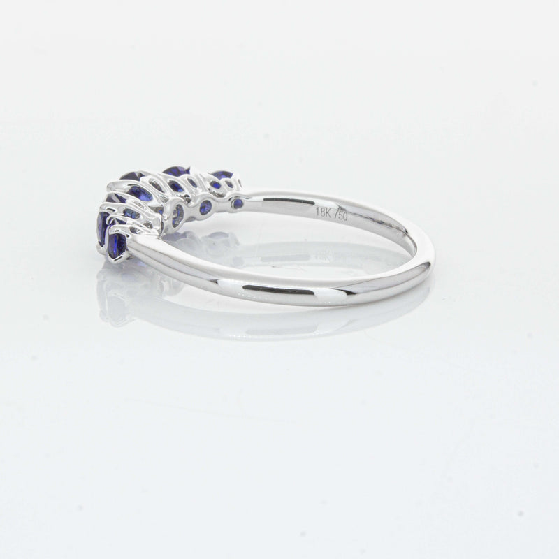 18ct White Gold Five Stone Sapphire Octavia Ring-Ring-Walker & Hall