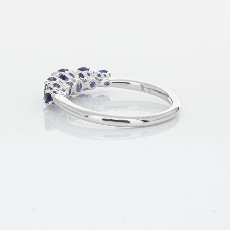 18ct White Gold Five Stone Sapphire Octavia Ring-Ring-Walker & Hall