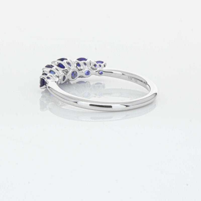 18ct White Gold Five Stone Sapphire Octavia Ring-Ring-Walker & Hall