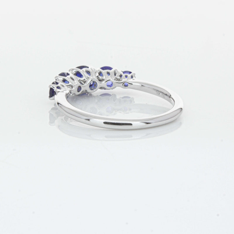 18ct White Gold Five Stone Sapphire Octavia Ring-Ring-Walker & Hall