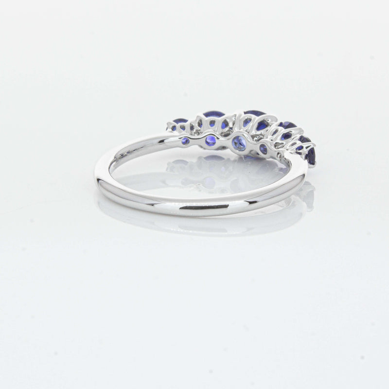 18ct White Gold Five Stone Sapphire Octavia Ring-Ring-Walker & Hall