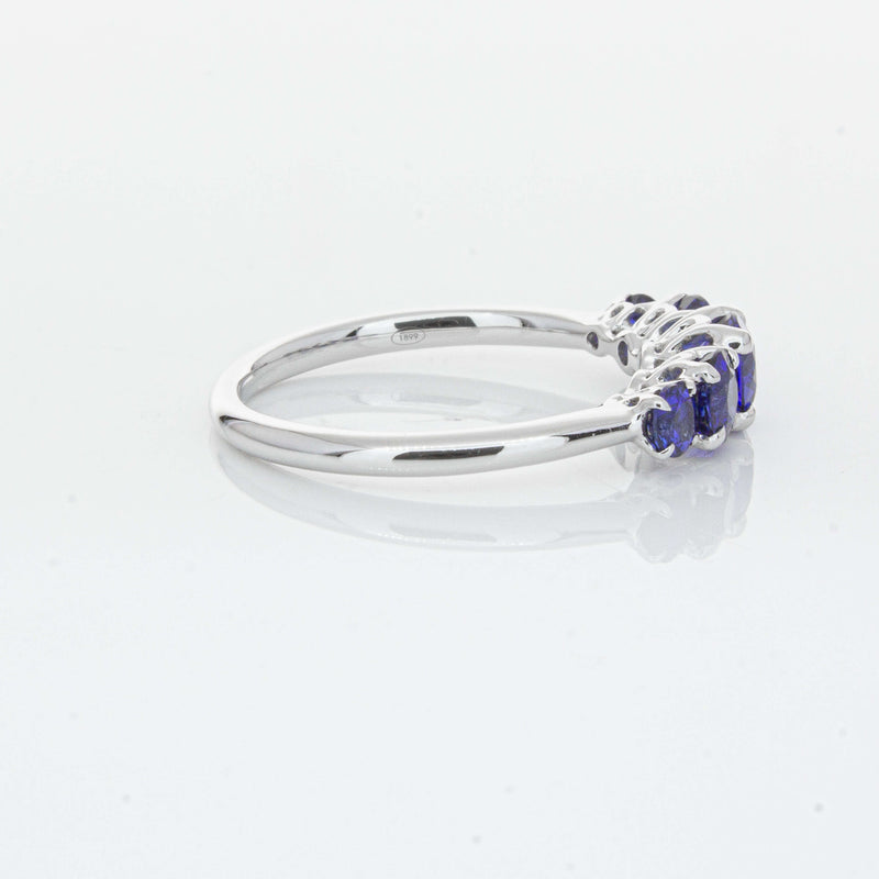 18ct White Gold Five Stone Sapphire Octavia Ring-Ring-Walker & Hall