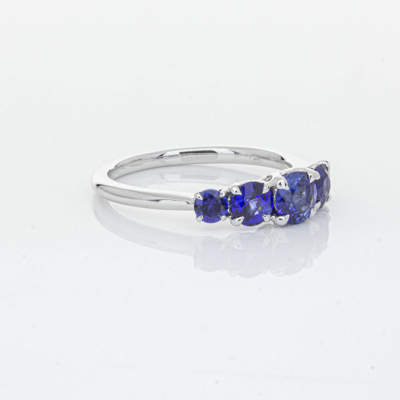 18ct White Gold Five Stone Sapphire Octavia Ring-Ring-Walker & Hall