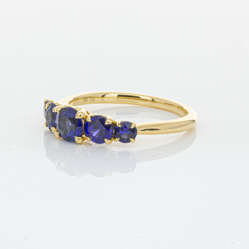 18ct Yellow Gold Five Stone Sapphire Octavia Ring-Ring-Walker & Hall