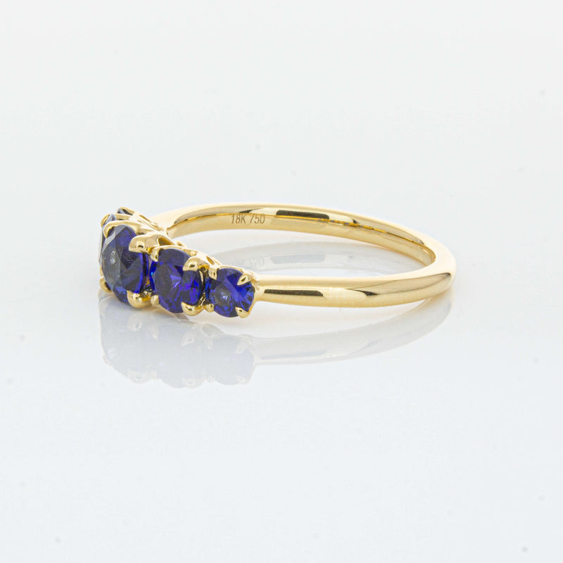 18ct Yellow Gold Five Stone Sapphire Octavia Ring-Ring-Walker & Hall