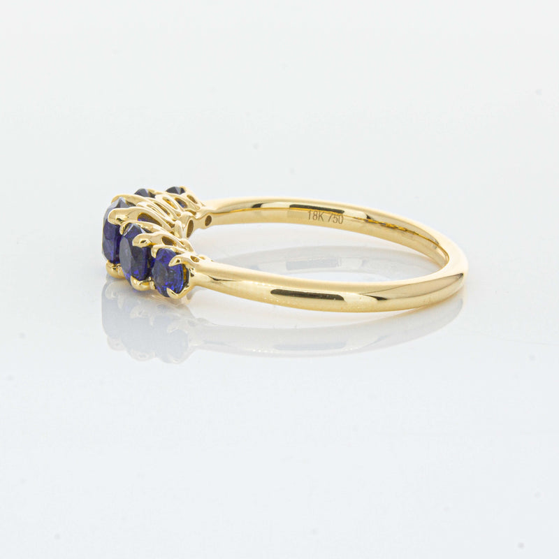 18ct Yellow Gold Five Stone Sapphire Octavia Ring-Ring-Walker & Hall