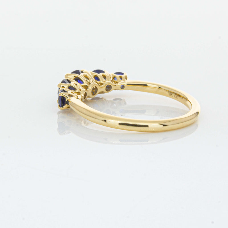 18ct Yellow Gold Five Stone Sapphire Octavia Ring-Ring-Walker & Hall