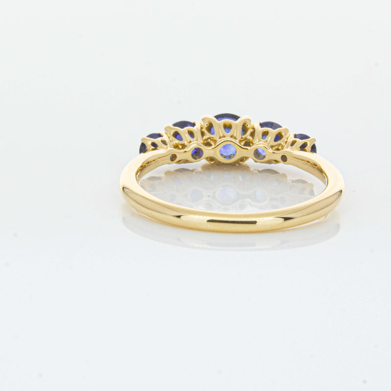 18ct Yellow Gold Five Stone Sapphire Octavia Ring-Ring-Walker & Hall