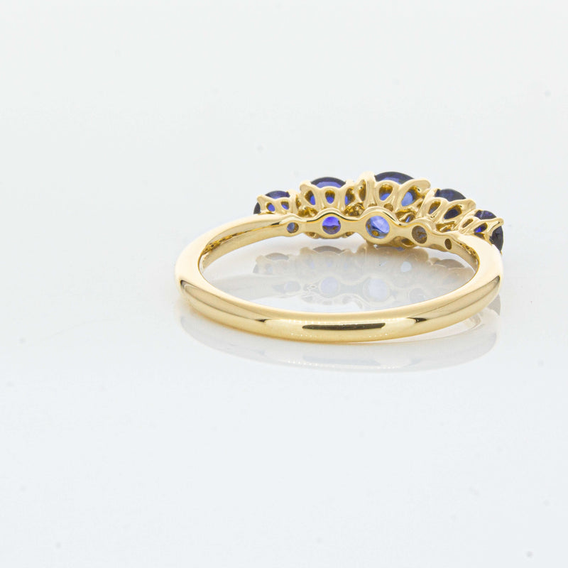 18ct Yellow Gold Five Stone Sapphire Octavia Ring-Ring-Walker & Hall