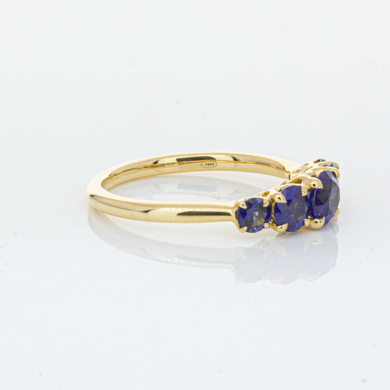 18ct Yellow Gold Five Stone Sapphire Octavia Ring-Ring-Walker & Hall