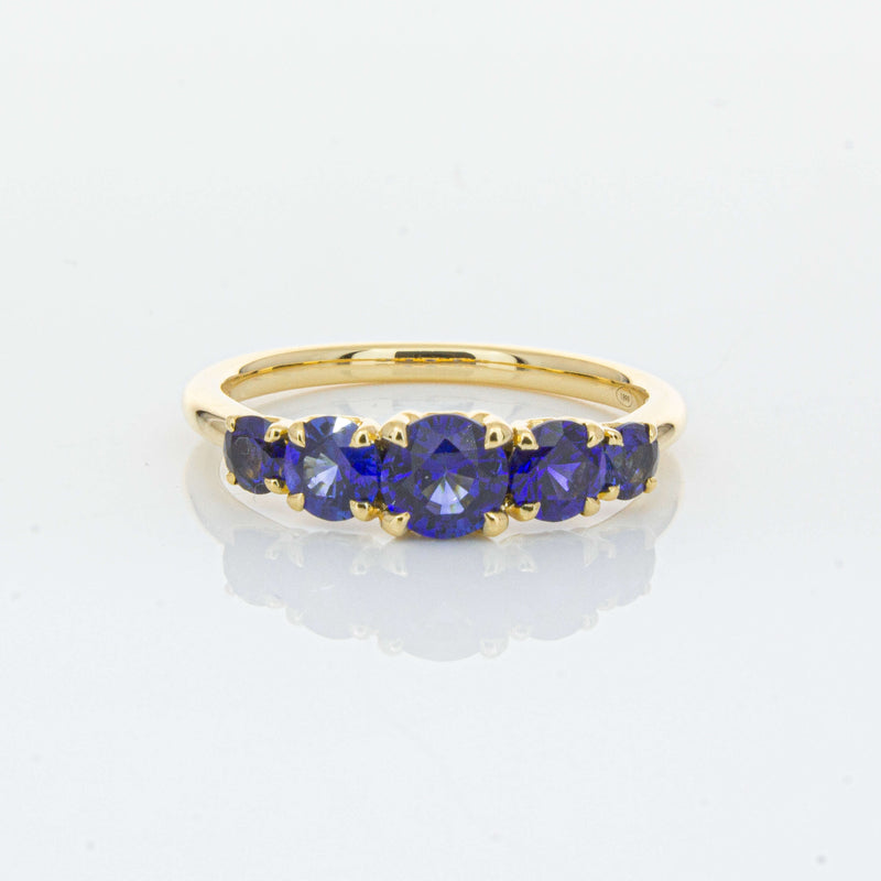 18ct Yellow Gold Five Stone Sapphire Octavia Ring-Ring-Walker & Hall