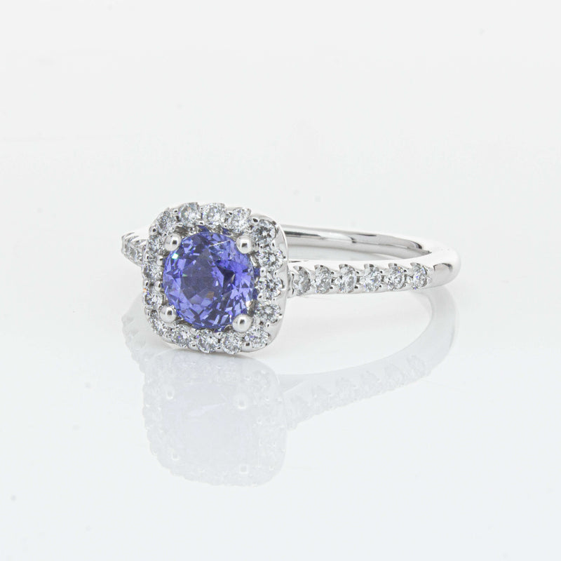 18ct White Gold 1.05ct Sapphire & Diamond Manhattan Ring-Ring-Walker & Hall