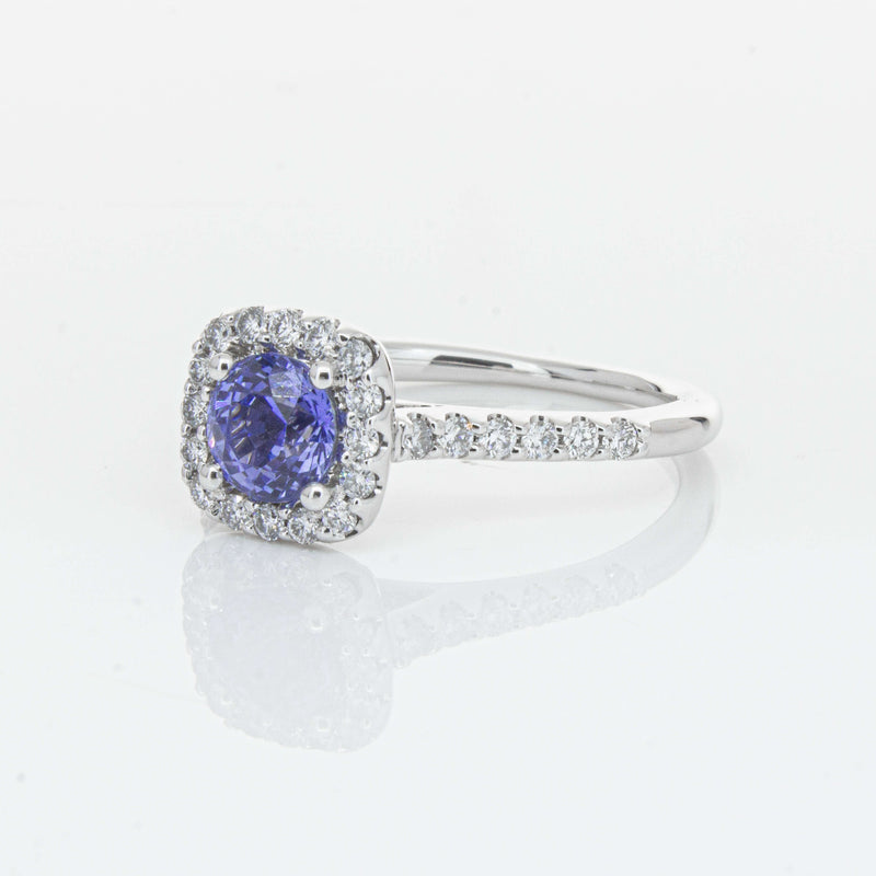 18ct White Gold 1.05ct Sapphire & Diamond Manhattan Ring-Ring-Walker & Hall