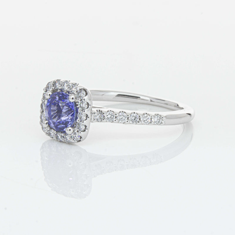 18ct White Gold 1.05ct Sapphire & Diamond Manhattan Ring-Ring-Walker & Hall