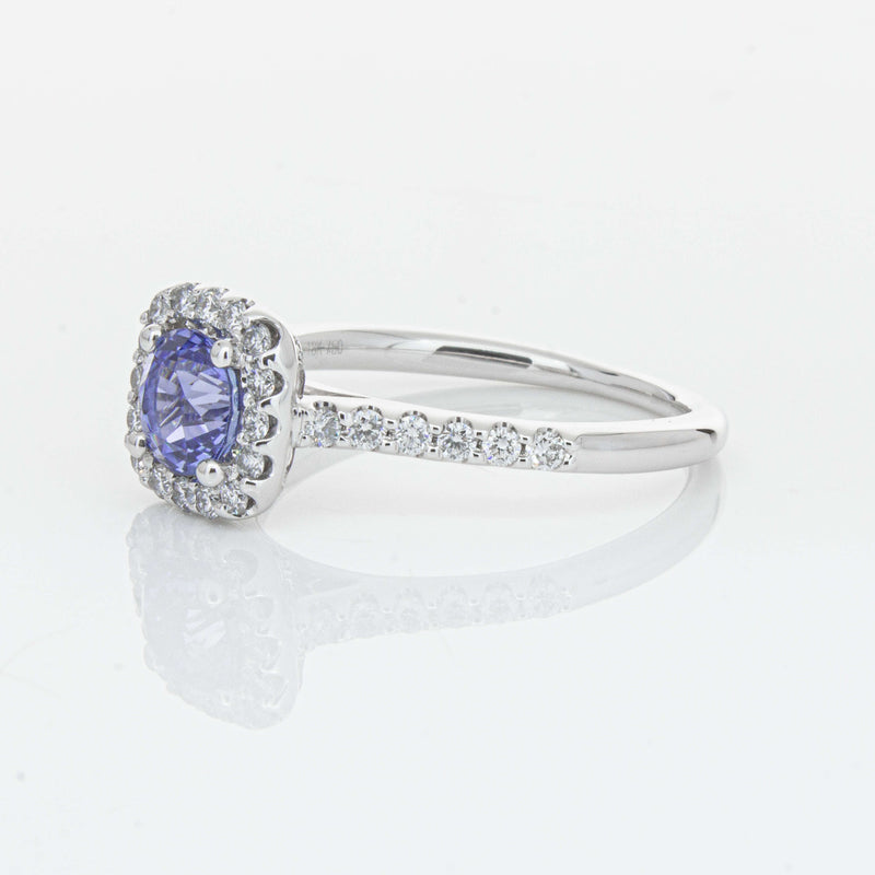 18ct White Gold 1.05ct Sapphire & Diamond Manhattan Ring-Ring-Walker & Hall