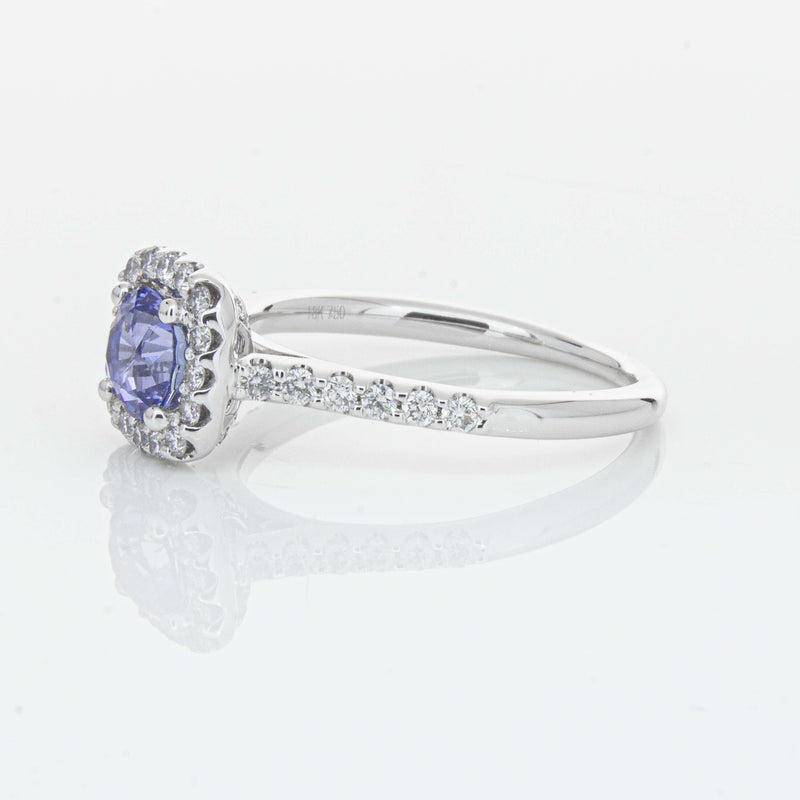 18ct White Gold 1.05ct Sapphire & Diamond Manhattan Ring-Ring-Walker & Hall
