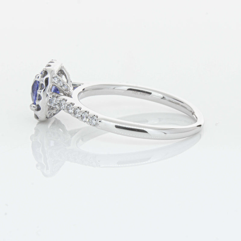 18ct White Gold 1.05ct Sapphire & Diamond Manhattan Ring-Ring-Walker & Hall