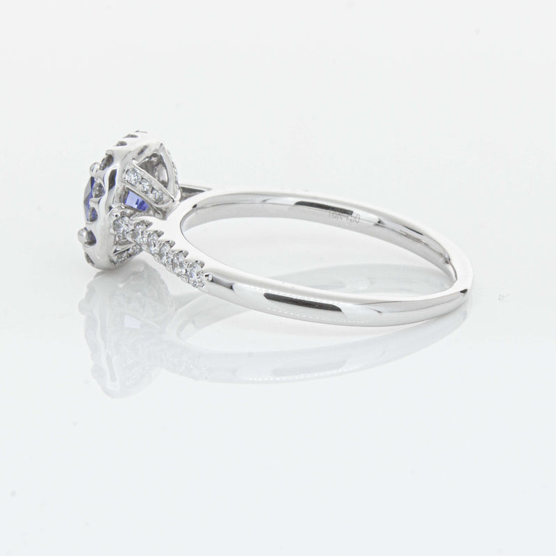 18ct White Gold 1.05ct Sapphire & Diamond Manhattan Ring-Ring-Walker & Hall