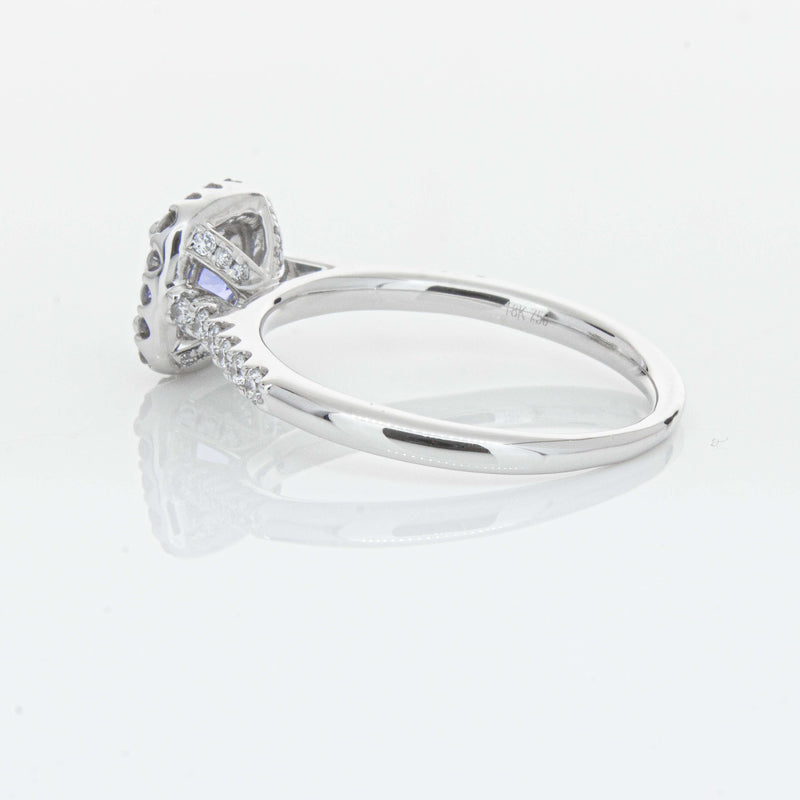 18ct White Gold 1.05ct Sapphire & Diamond Manhattan Ring-Ring-Walker & Hall