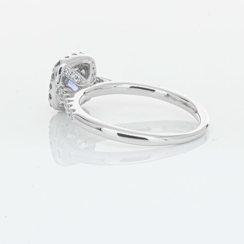 18ct White Gold 1.05ct Sapphire & Diamond Manhattan Ring-Ring-Walker & Hall