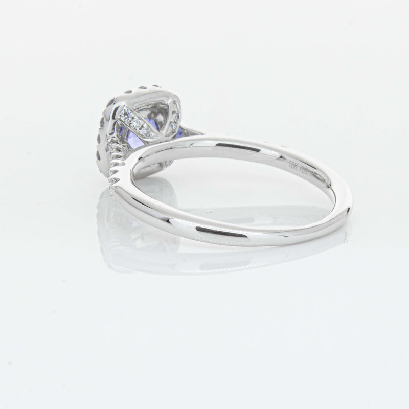 18ct White Gold 1.05ct Sapphire & Diamond Manhattan Ring-Ring-Walker & Hall
