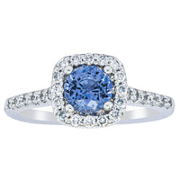 18ct White Gold 1.05ct Sapphire & Diamond Manhattan Ring-Ring-Walker & Hall