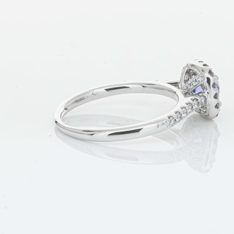 18ct White Gold 1.05ct Sapphire & Diamond Manhattan Ring-Ring-Walker & Hall