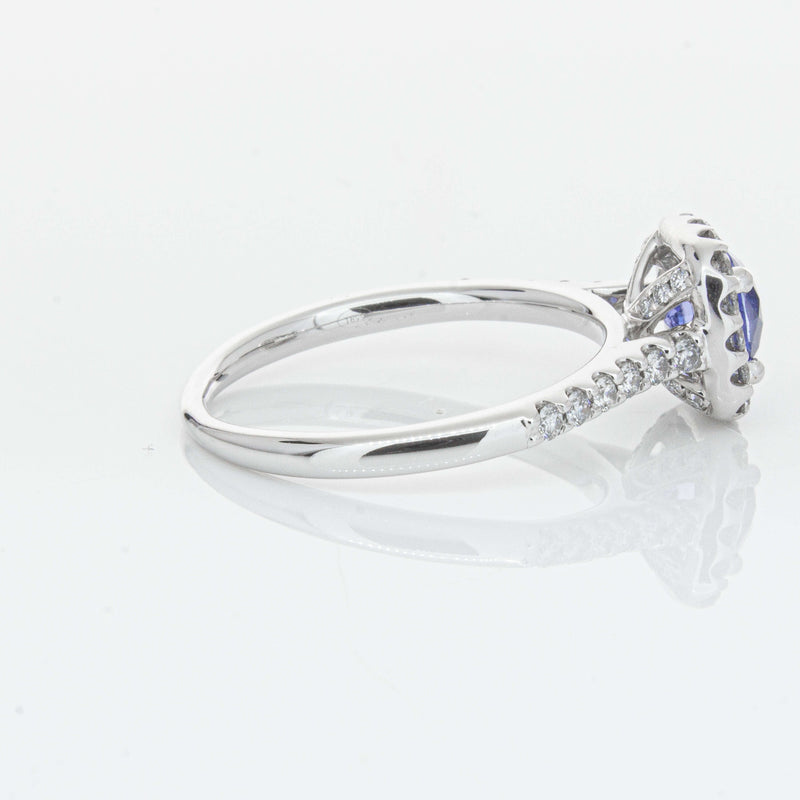 18ct White Gold 1.05ct Sapphire & Diamond Manhattan Ring-Ring-Walker & Hall