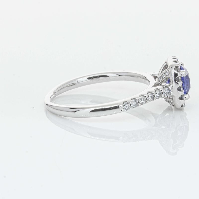 18ct White Gold 1.05ct Sapphire & Diamond Manhattan Ring-Ring-Walker & Hall