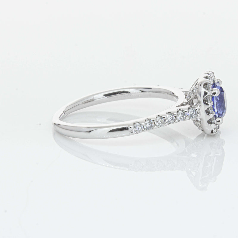 18ct White Gold 1.05ct Sapphire & Diamond Manhattan Ring-Ring-Walker & Hall