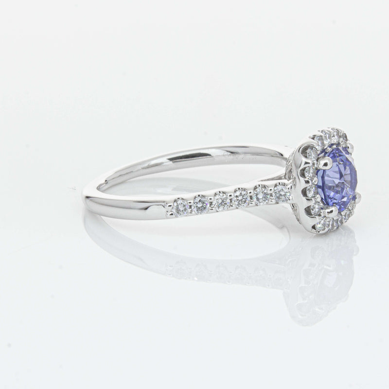 18ct White Gold 1.05ct Sapphire & Diamond Manhattan Ring-Ring-Walker & Hall