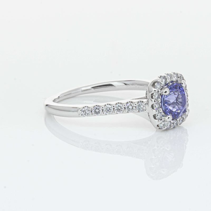 18ct White Gold 1.05ct Sapphire & Diamond Manhattan Ring-Ring-Walker & Hall