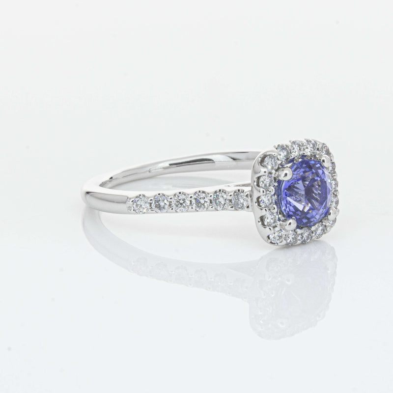 18ct White Gold 1.05ct Sapphire & Diamond Manhattan Ring-Ring-Walker & Hall