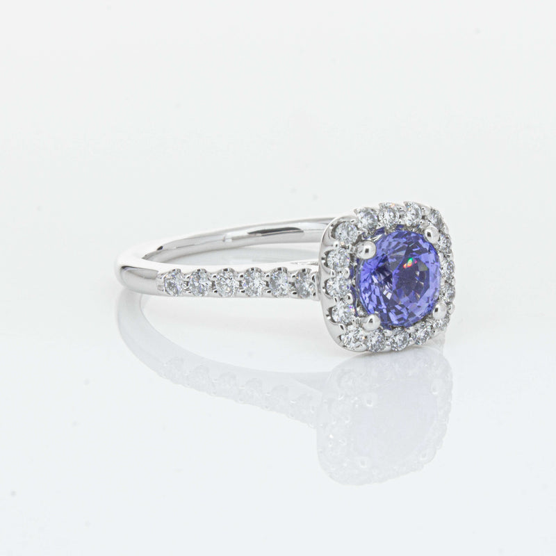 18ct White Gold 1.05ct Sapphire & Diamond Manhattan Ring-Ring-Walker & Hall