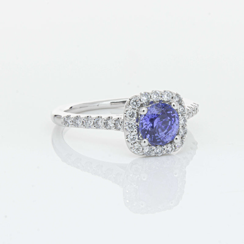 18ct White Gold 1.05ct Sapphire & Diamond Manhattan Ring-Ring-Walker & Hall
