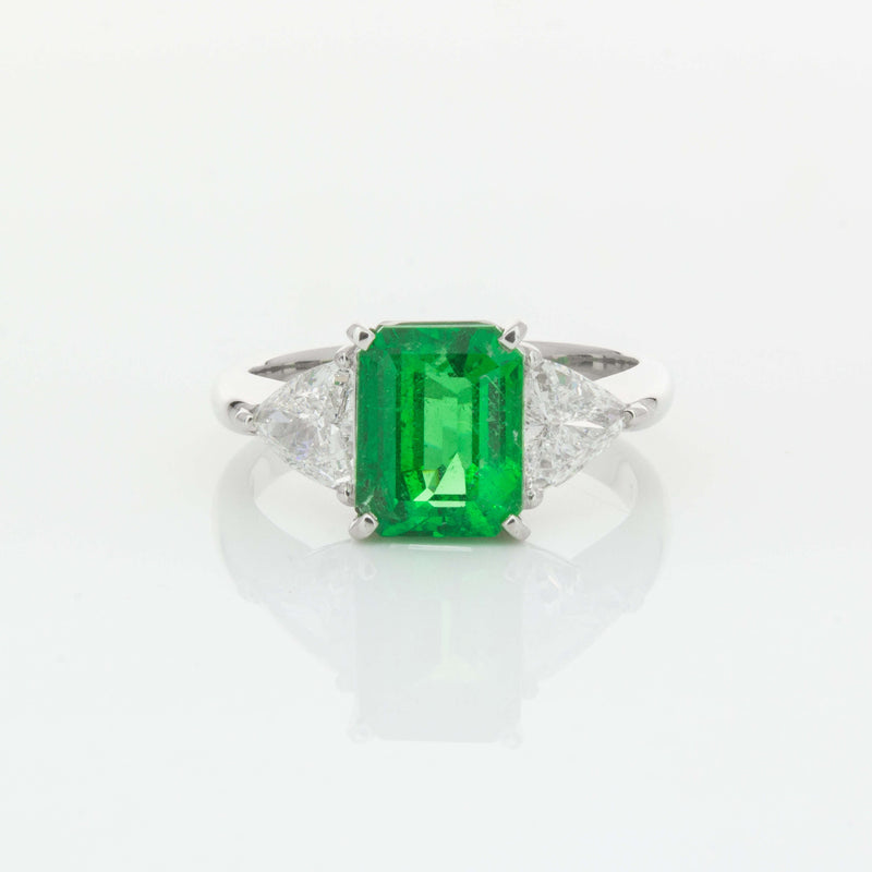 Deja Vu Platinum 2.03ct Emerald & Diamond Ring-Ring-Walker & Hall