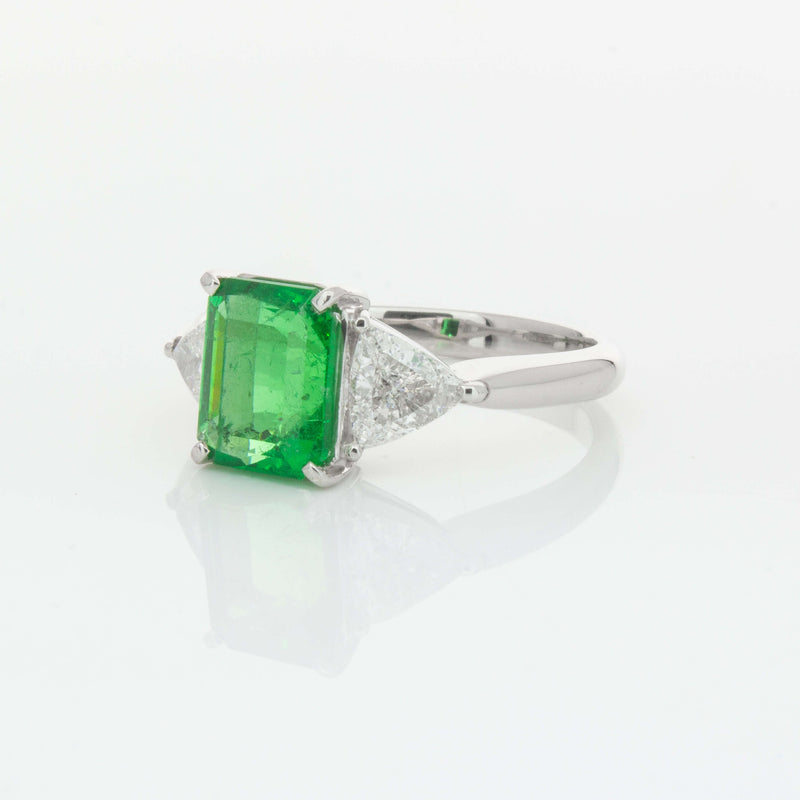 Deja Vu Platinum 2.03ct Emerald & Diamond Ring-Ring-Walker & Hall