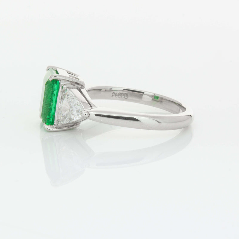 Deja Vu Platinum 2.03ct Emerald & Diamond Ring-Ring-Walker & Hall