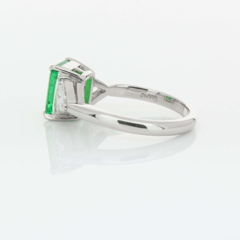 Deja Vu Platinum 2.03ct Emerald & Diamond Ring-Ring-Walker & Hall