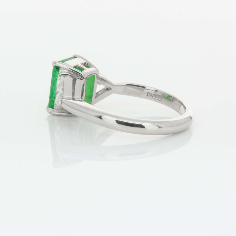 Deja Vu Platinum 2.03ct Emerald & Diamond Ring-Ring-Walker & Hall