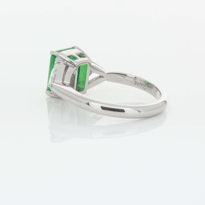 Deja Vu Platinum 2.03ct Emerald & Diamond Ring-Ring-Walker & Hall